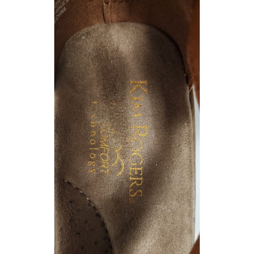Kim Rogers Finley Faux Leather Brown Low Wedge Sandal Shoes Size 6M - Picture 12 of 13